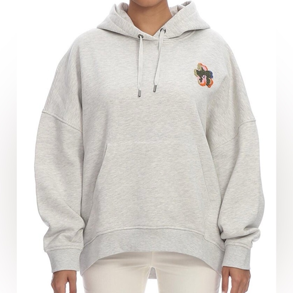 Ted Baker Karla Flower Pullover Hoodie Sweatshirt Cream Oversized Size 1 (XS)